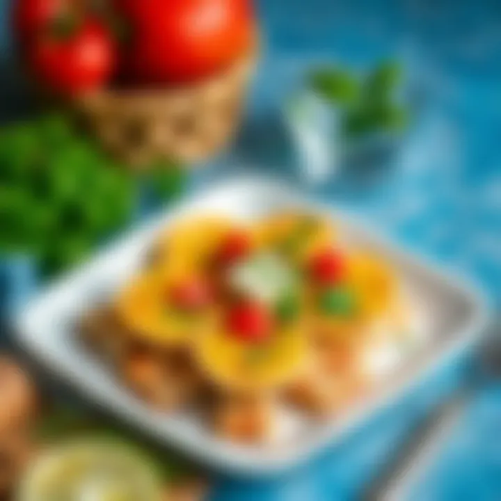 A beautifully presented plate of pide, garnished with herbs, illustrating the art of presentation.