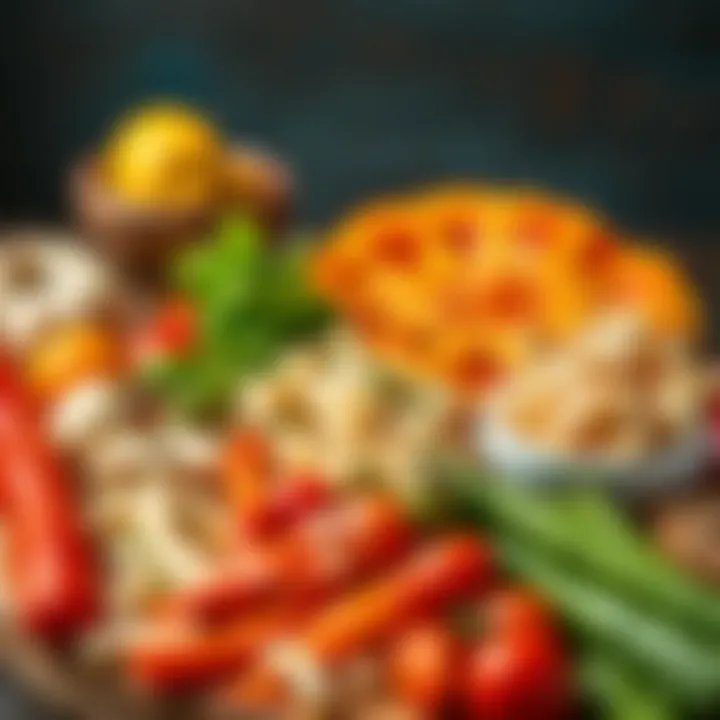 An assortment of ingredients laid out for creating traditional pide, highlighting the variety of flavors.