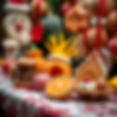 Cultural symbols and decorations representing various New Year traditions around the world.