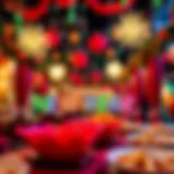 Festive New Year celebration decorations