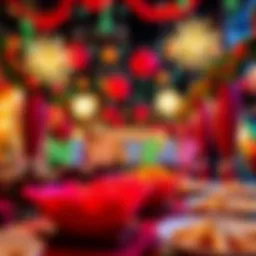 Festive New Year celebration decorations