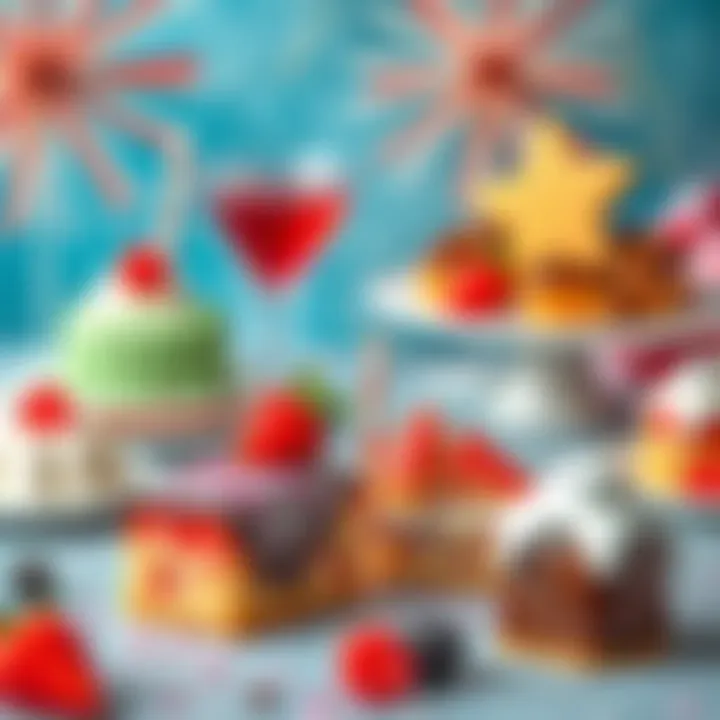 A delightful spread of desserts commonly enjoyed during New Year celebrations.