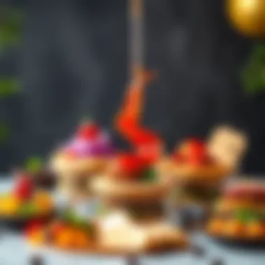 A vibrant array of modern dishes for New Year festivities, highlighting culinary innovation.