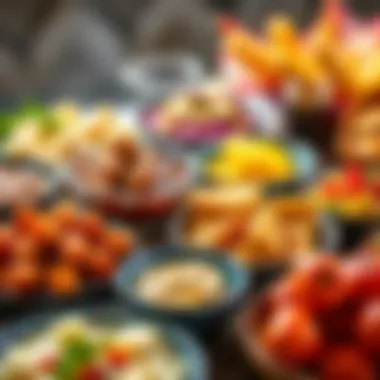 Delicious Assortment of Traditional New Year Dishes Assorted traditional New Year dishes