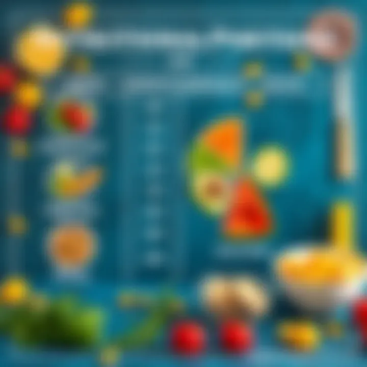 Understanding Nutritional Portions Nutritional guide displayed with portion sizes for effective dieting