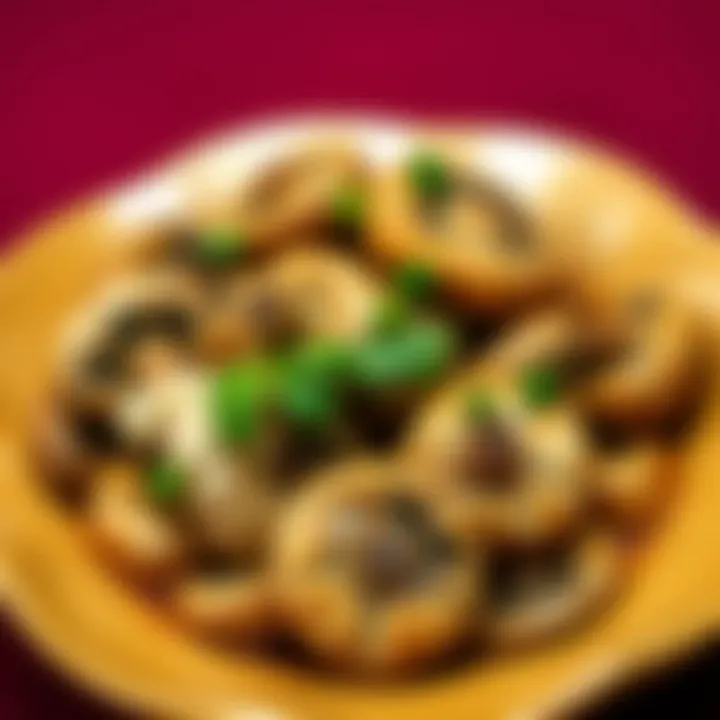Cooked Oyster Mushrooms Dish Cooked oyster mushrooms served in a dish