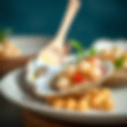 Elegantly plated dish featuring oyster pearls
