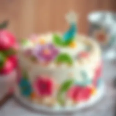 Elegance on a Cake An elegant cake adorned with intricate decorations