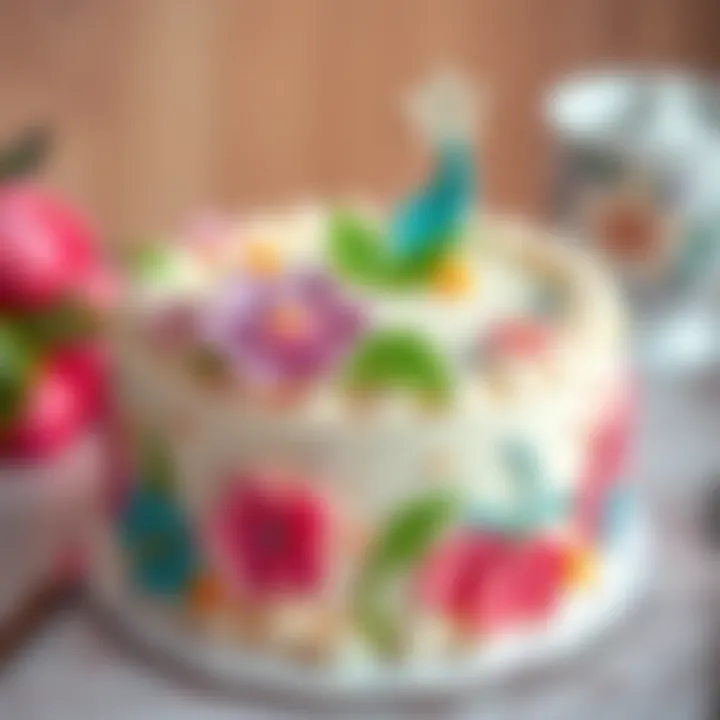 Elegance on a Cake An elegant cake adorned with intricate decorations