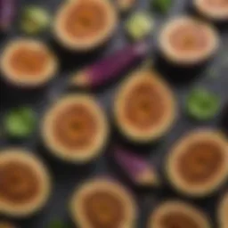 Sliced eggplants ready for air frying