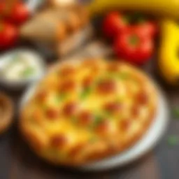 A beautifully arranged plate of Peynirli Tepsi Poğaçası, showcasing its golden crust and cheesy filling.