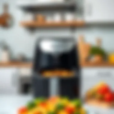 Philips Airfryer in a Functional Kitchen Environment A kitchen setting with Philips Airfryer in use, emphasizing its practicality