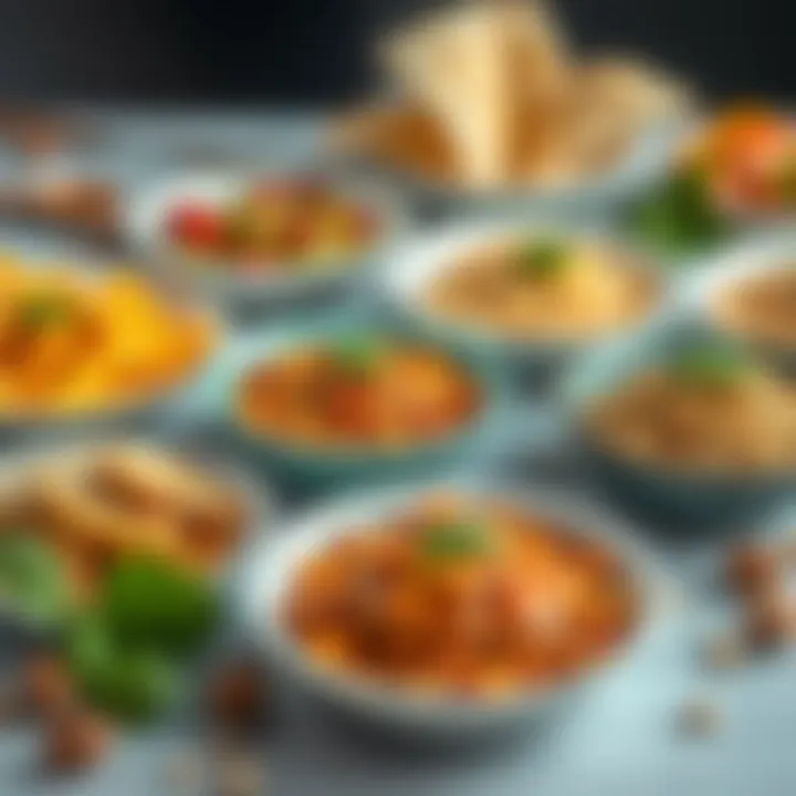 An assortment of healthy dishes featuring pistachio paste as an ingredient