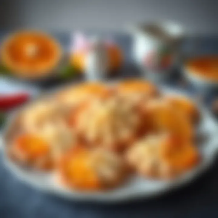 Beautifully Presented Cookie Platter A beautifully presented cookie platter featuring orange peel cookies