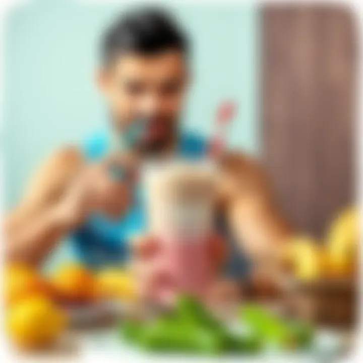 Athlete enjoying a protein shake
