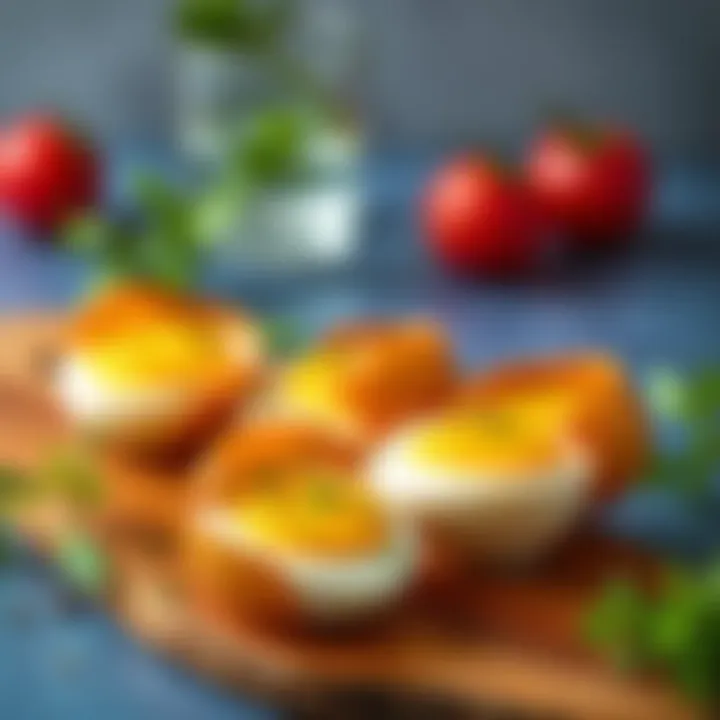 Gourmet Presentation of Quail Eggs Elegant quail egg dish garnished with herbs