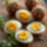 Nutrient-rich quail eggs on a wooden table
