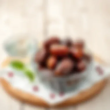 Traditional Breaking Fast Elements Healthy dates and water for breaking fast