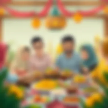 Family Gathering During Ramazan A family enjoying a meal together during Ramazan