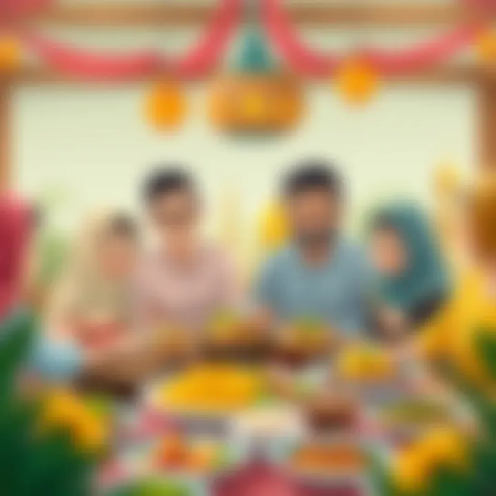 Family Gathering During Ramazan A family enjoying a meal together during Ramazan