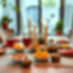 An elegant dinner table set for Iftar