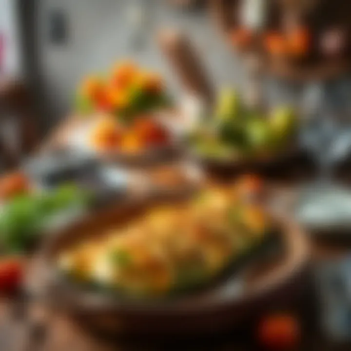 Rustic Charm: Zucchini as the Star Dish A rustic table setting featuring baked zucchini as the centerpiece