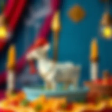 Symbolic representation of sacrifice during Eid al-Adha