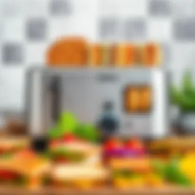 Culinary Creativity: A Variety of Sandwich Fillings Variety of sandwich fillings displayed alongside the machine
