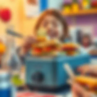Joy of Eating: Freshly Made Sandwiches User enjoying freshly made sandwiches using the device