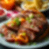 Succulent slices of döner meat on a plate