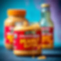 A vibrant jar of athlete-grade peanut butter showcasing its creamy texture