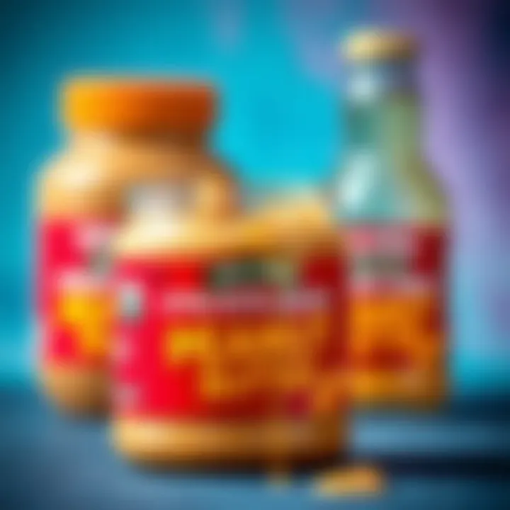 A vibrant jar of athlete-grade peanut butter showcasing its creamy texture