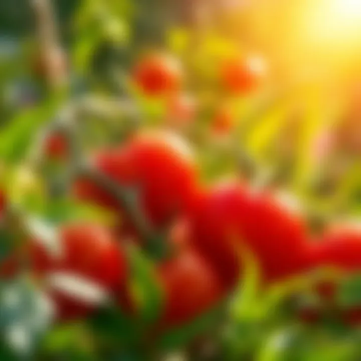 Sweet Tomatoes - Nature's Bounty Sweet tomatoes showcased in a sunlit garden setting