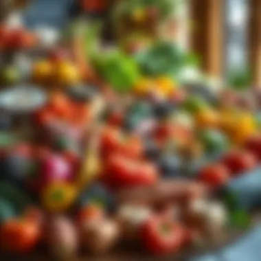 Table filled with seasonal produce