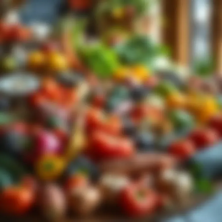 Table filled with seasonal produce