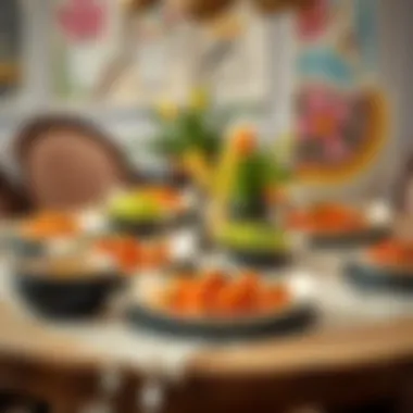 Elegant Table with Damla Sakızlı Reçel Dishes A beautifully arranged table featuring dishes enhanced with damla sakızlı reçel