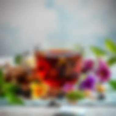 Art of Herbal Tea Preparation A beautifully arranged herbal tea preparation setup
