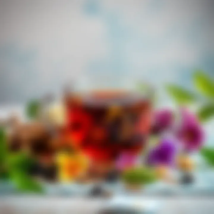 Art of Herbal Tea Preparation A beautifully arranged herbal tea preparation setup