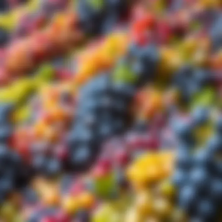 Diversity of Grape Varieties Varieties of grapes in a vineyard