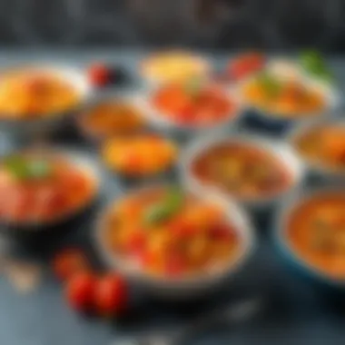 Diverse Pasta Sauce Varieties Various types of pasta sauce in bowls