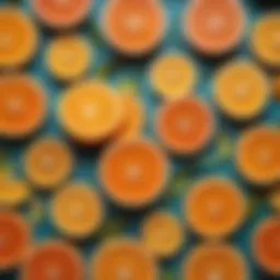 Fresh citrus fruits rich in Vitamin C