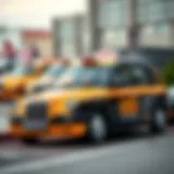 Elegant taxi ready for airport transfer in Woking