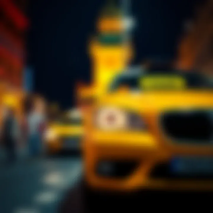 Nighttime airport transfer showcasing 24/7 service availability