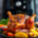 Deliciously roasted chicken with crispy skin
