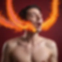 Illustration depicting the symptoms of esophageal burning