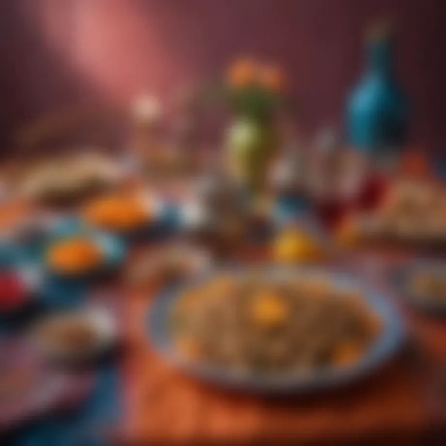 Decorative table setting for iftar